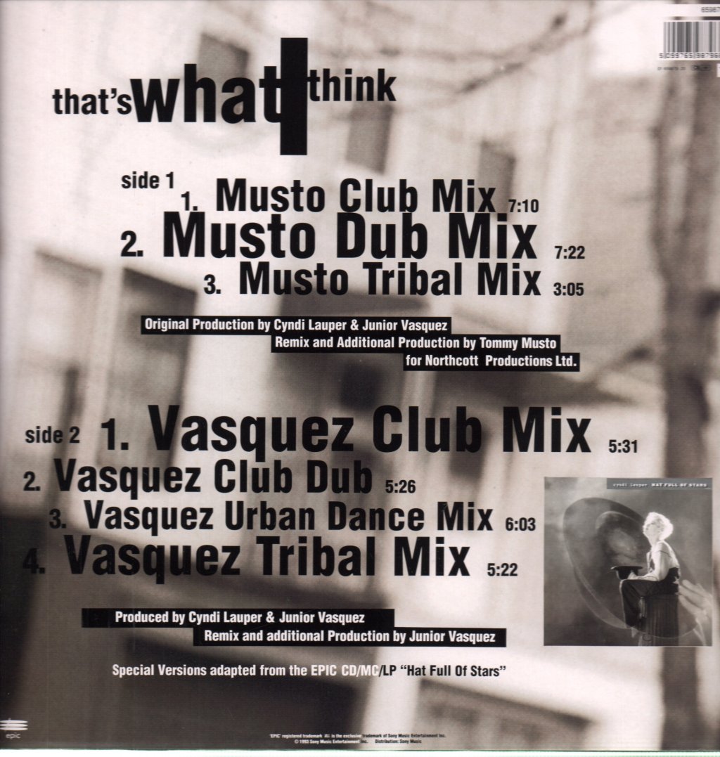 Cyndi Lauper - That's What I Think - 12 Inch