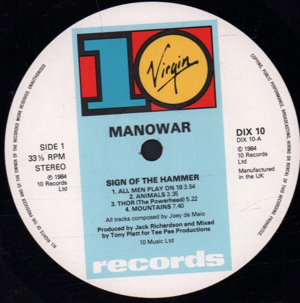 Manowar - Sign Of The Hammer - Lp