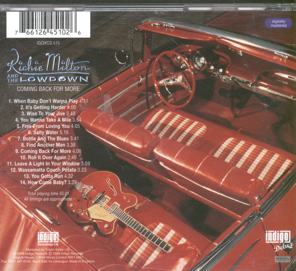 Richie Milton And The Lowdown - Coming Back For More - Cd