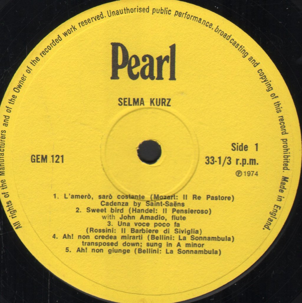 Selma Kurz - Recordings Chosen By Her Daughter Desi Halban - Double Lp