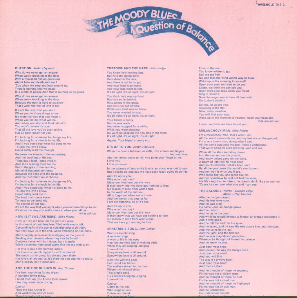 Moody Blues - A Question Of Balance - Lp