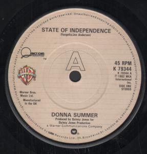 Donna Summer - State Of Independence - 7 Inch