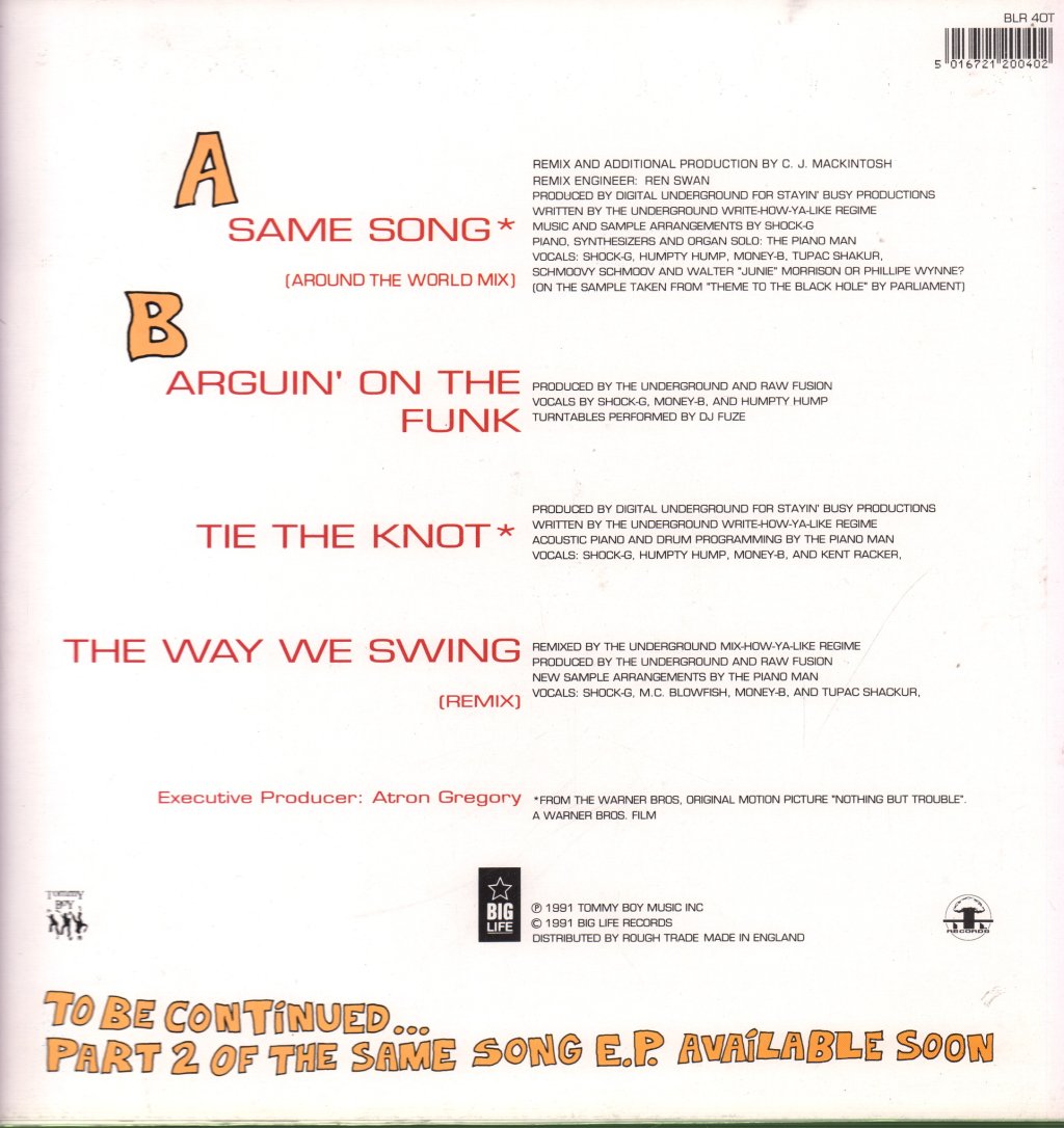 Digital Underground - Same Song (This Is An E.P. Release Part 1) - 12 Inch