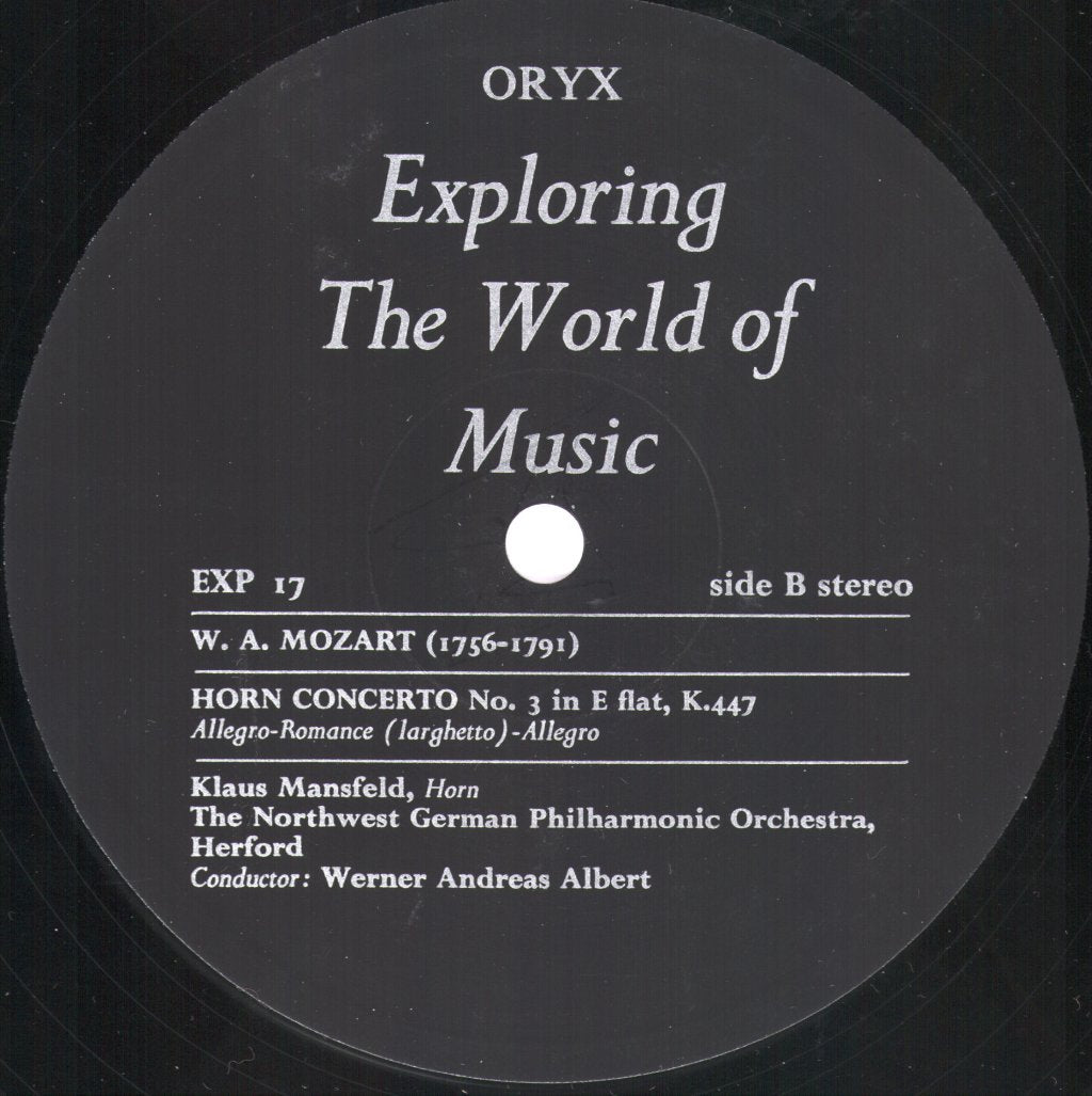 Northwest German Philharmonic / Jorg Fadle / Klaus Mansfield - W.A. Mozart - Horn Concerto No. 3 In E Flat, K.447 & Clarinet Concerto In A Major, K.622 - Lp