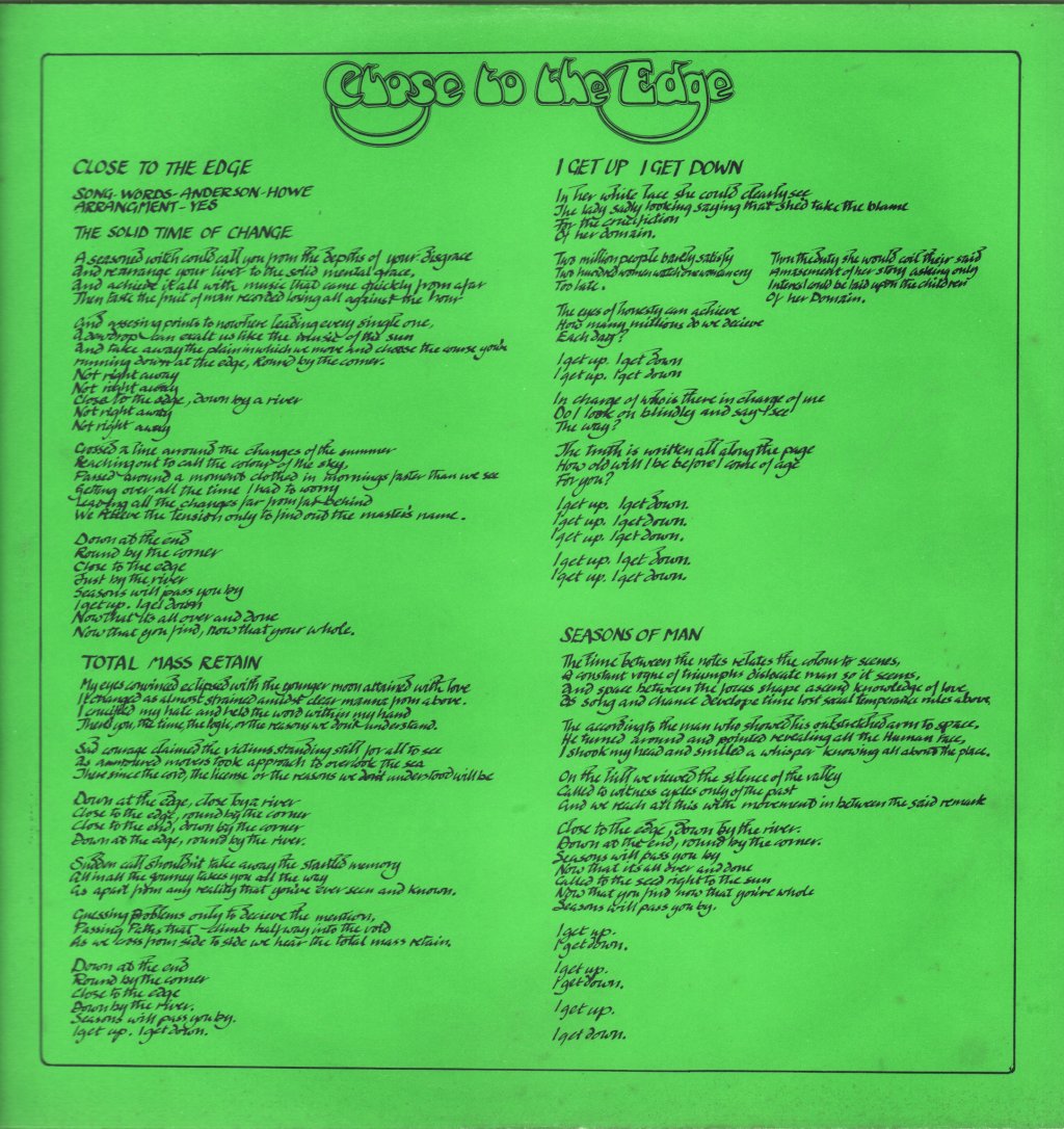 Yes - Close To The Edge - Lp