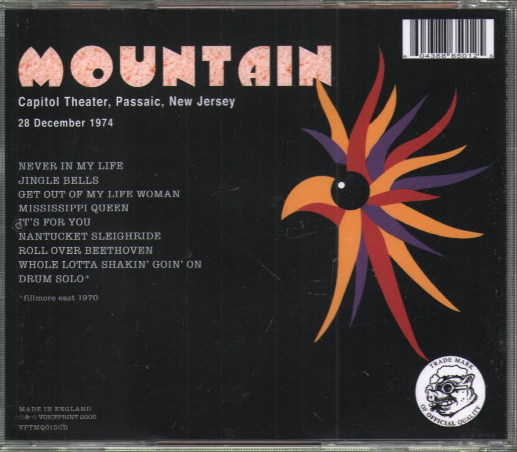 Mountain - Capitol Theater, Passaic, New Jersey, 1974 - Cd