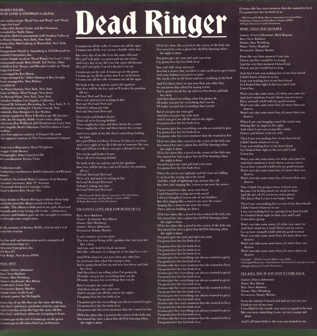 Meat Loaf - Dead Ringer - Lp