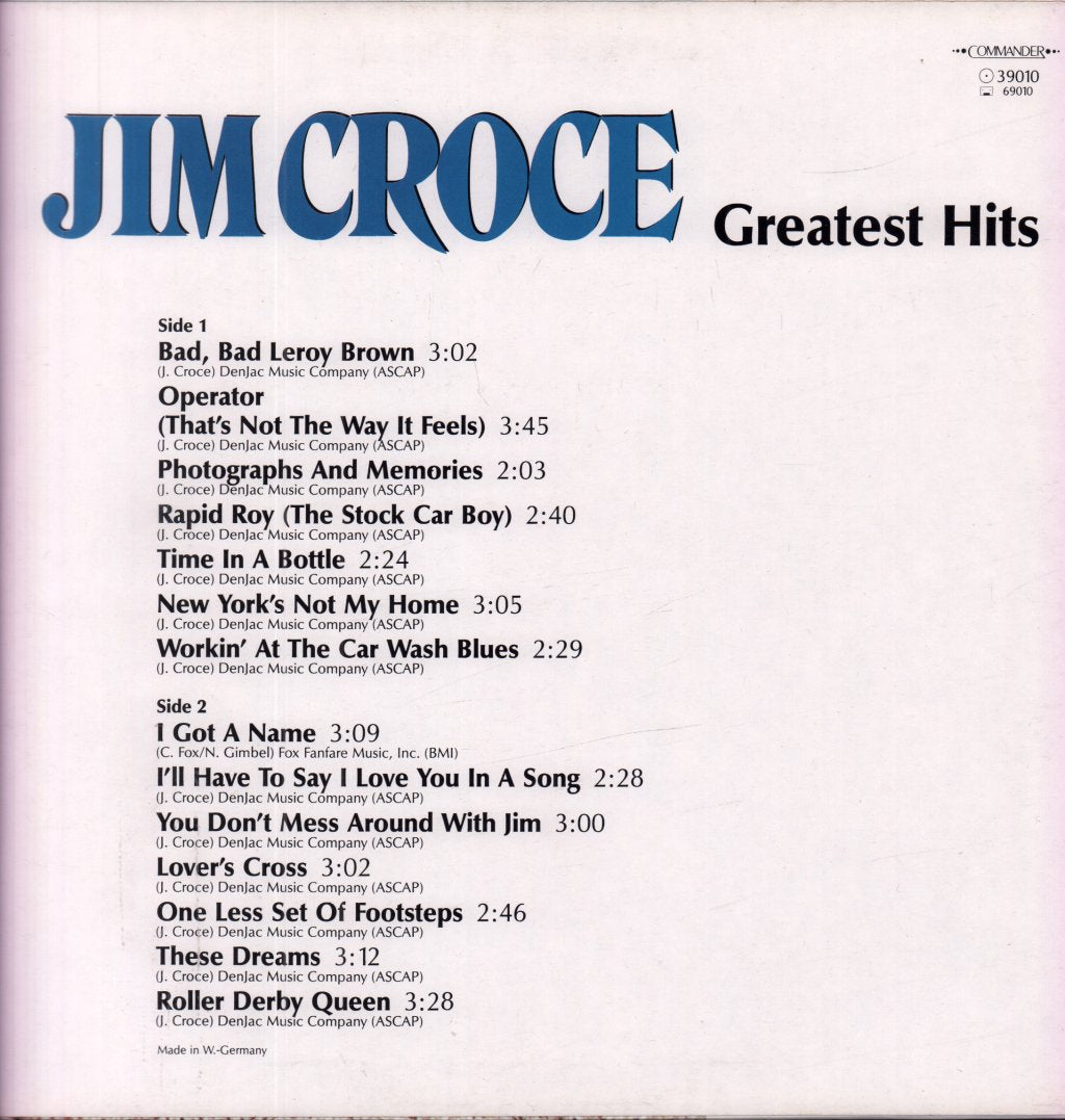 Jim Croce - Greatest Hits - Lp