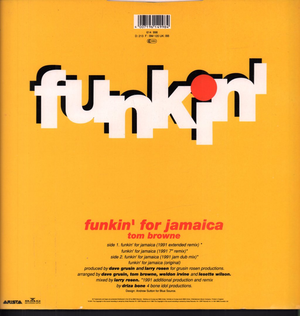 Tom Browne - Funkin' For Jamaica - 12 Inch