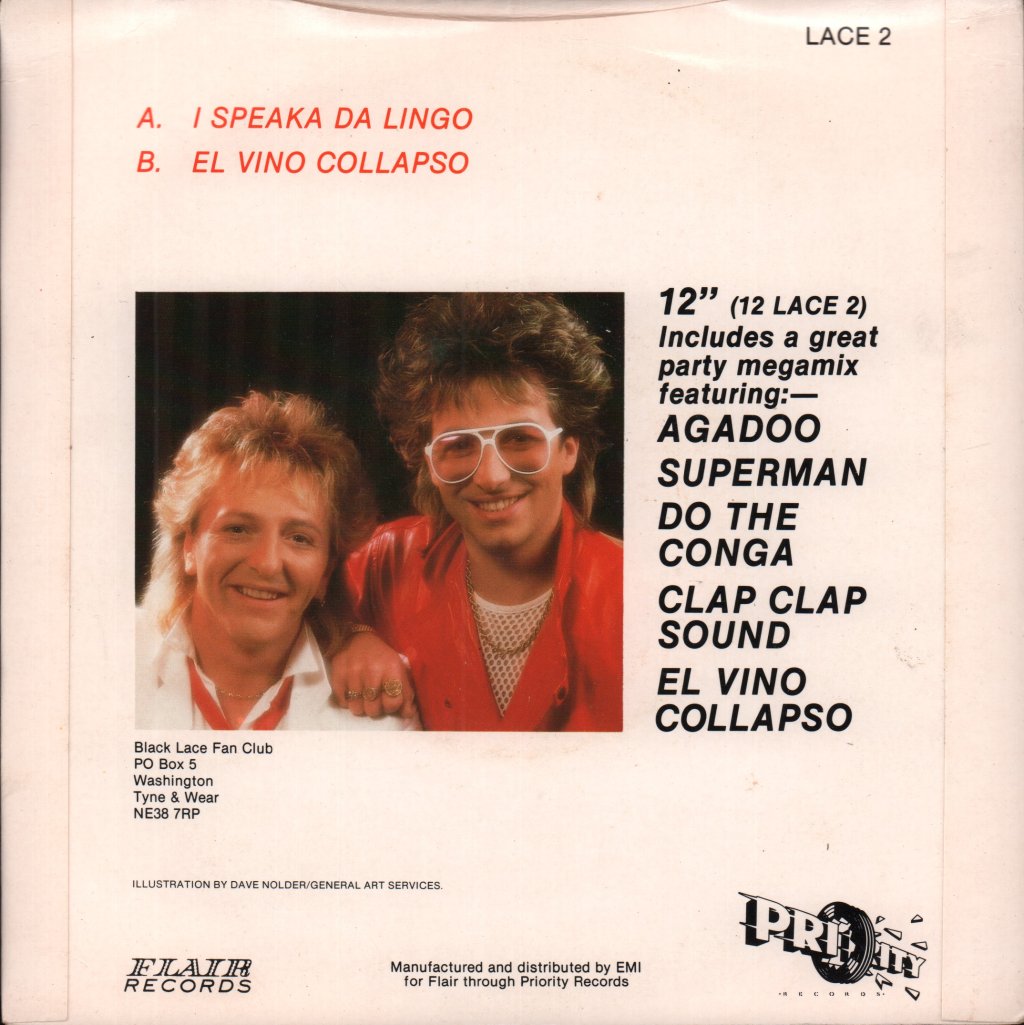 Black Lace (Party/Pop Group) - I Speak Da Lingo - 7 Inch