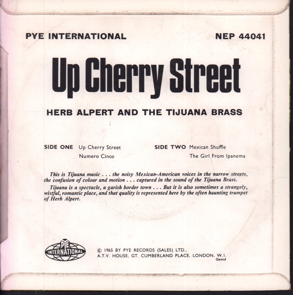 Herb Alpert And The Tijuana Brass - Up Cherry Street - 7 Inch