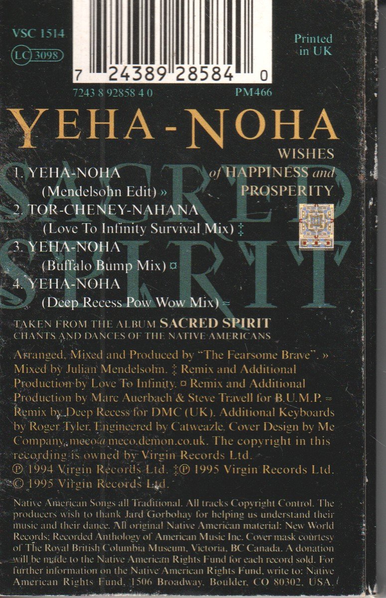 Sacred Spirit - Yeha-Noha - Cassette