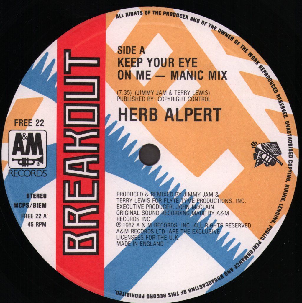 Herb Alpert - Keep Your Eye On Me - 12 Inch
