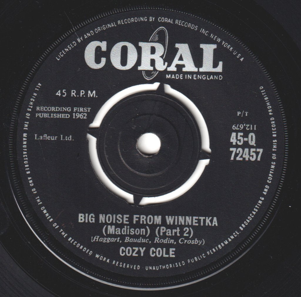 Cozy Cole - Big Noise From Winnetka - 7 Inch