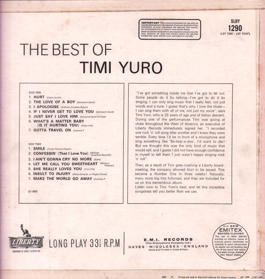 Timi Yuro - Best Of - Lp