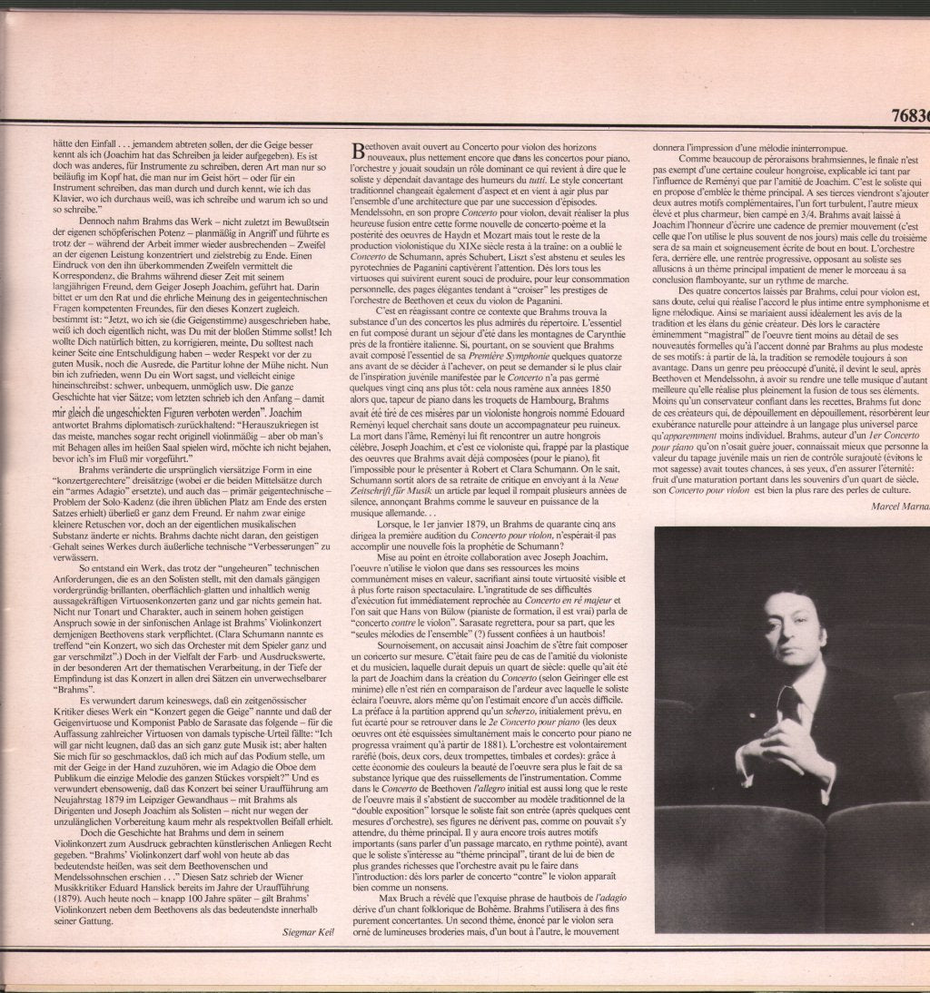 Isaac Stern / Zubin Mehta / New York Philharmonic - Brahms - Violin Concerto - Lp