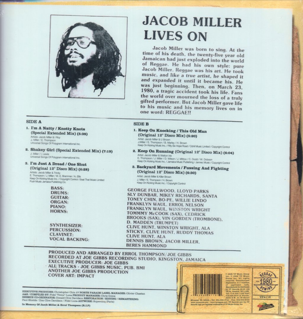 Jacob Miller - Jacob Miller Lives On - Lp