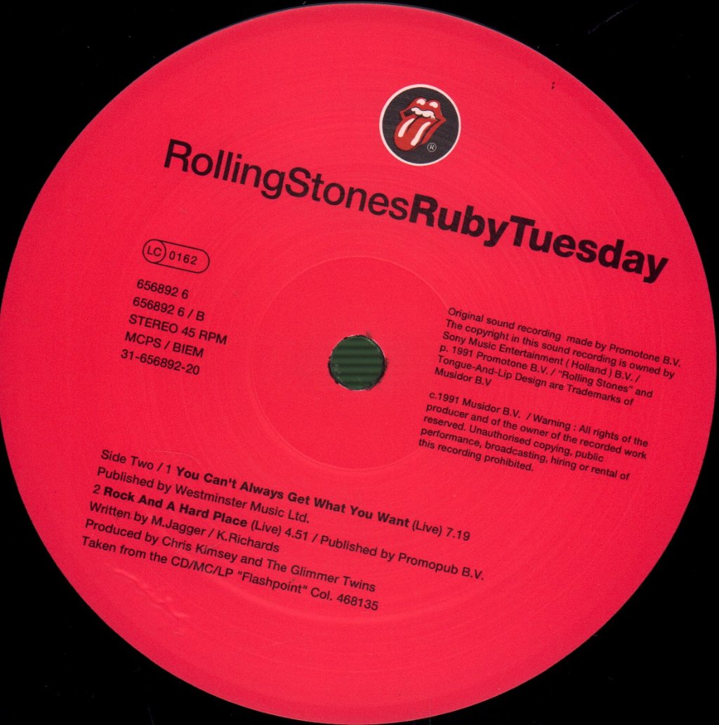 Rolling Stones - Ruby Tuesday - 12 Inch