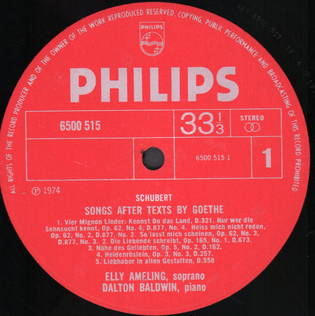 Elly Ameling / Dalton Baldwin / Hermann Prey / Karl Engel - Schubert - Goethe-Lieder - Lp
