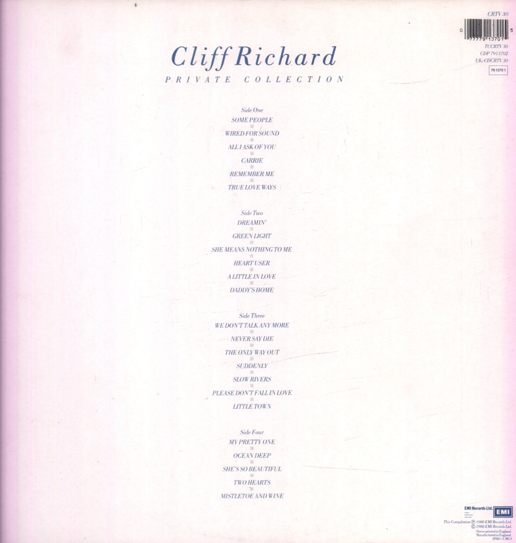 Cliff Richard - Private Collection - Double Lp