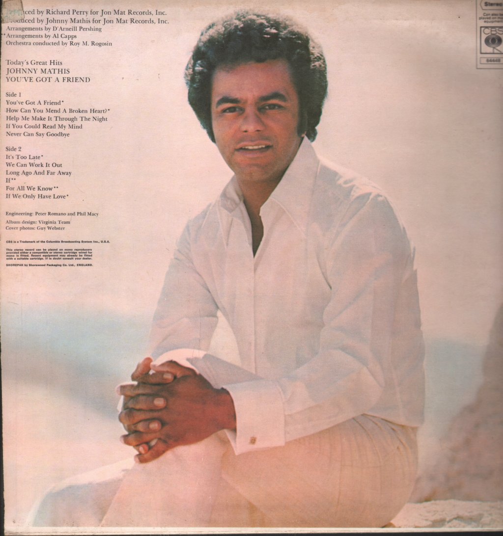 Johnny Mathis - You've Got A Friend Today's Great Hits - Lp