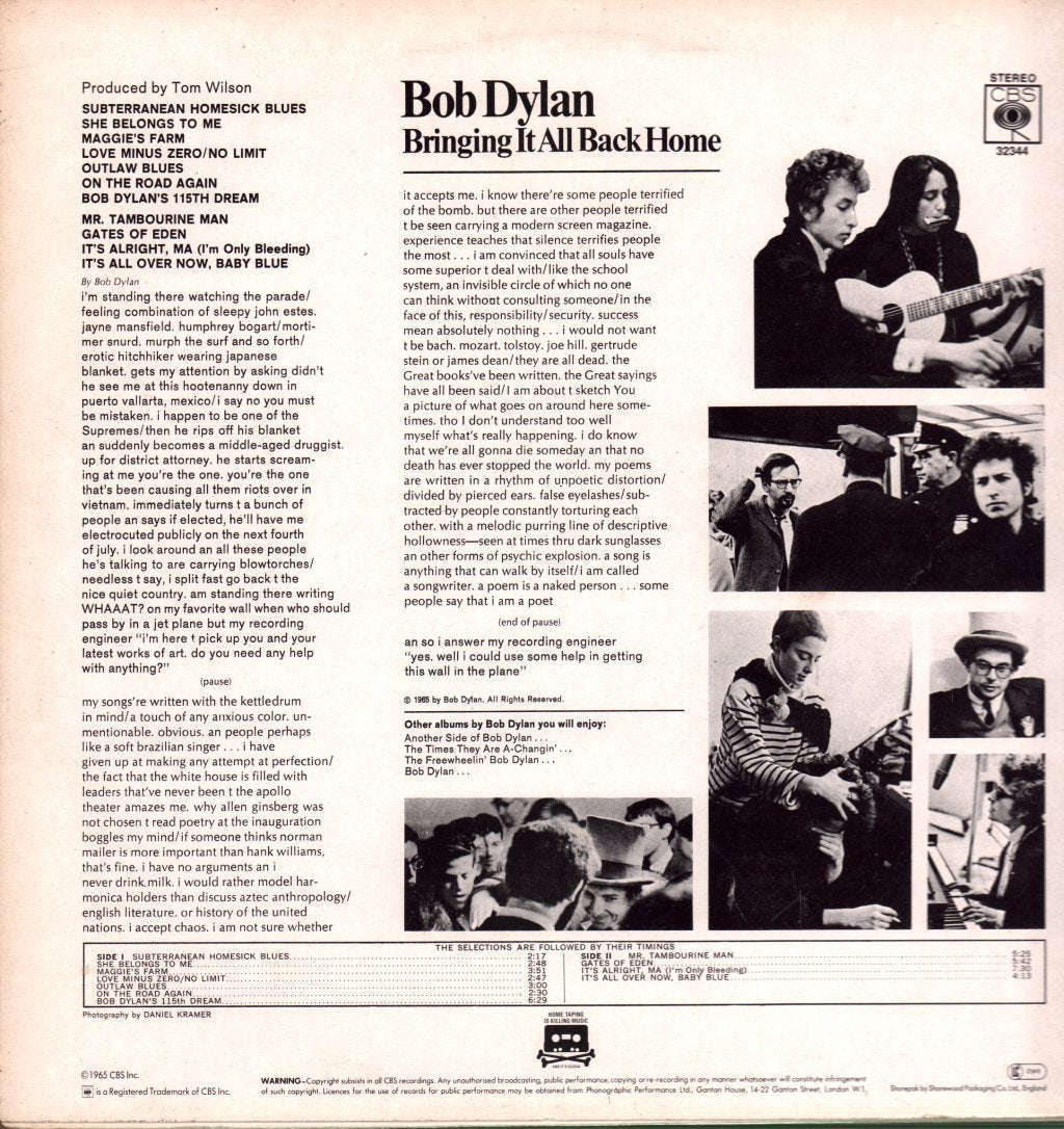 Bob Dylan - Bringing It All Back Home - Lp