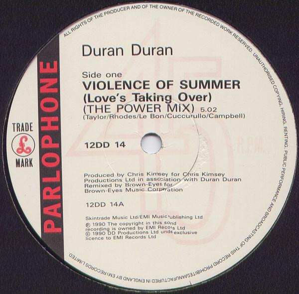 Duran Duran - Violence Of Summer (Love's Taking Over) - 12 Inch