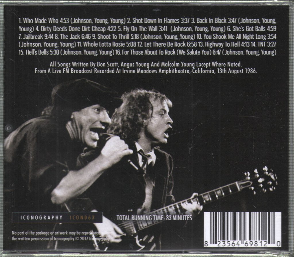 AC/DC - Californication Irvine Meadows Broadcast 1986 - Cd