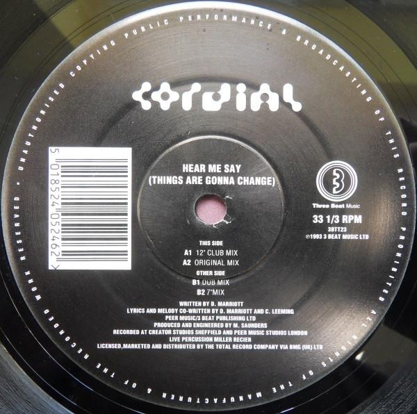 Cordial - Hear Me Say Things Are Gonna Change - 12 Inch
