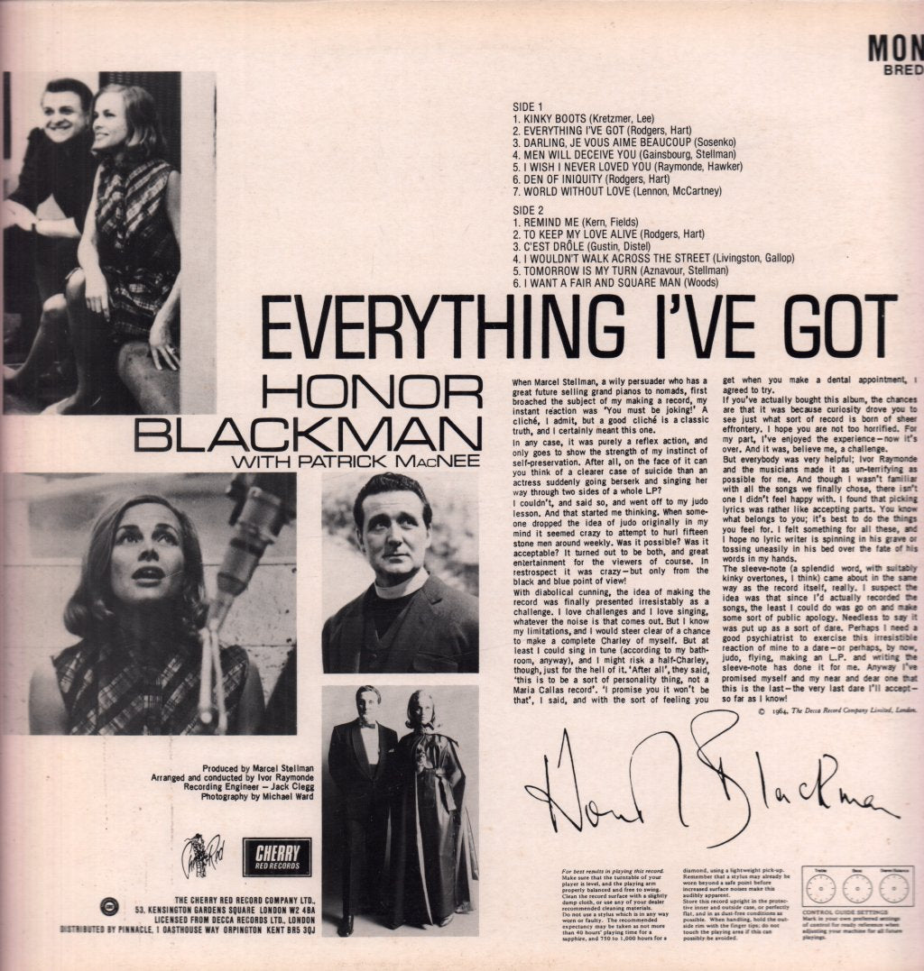 Honor Blackman - Everything I've Got - Lp
