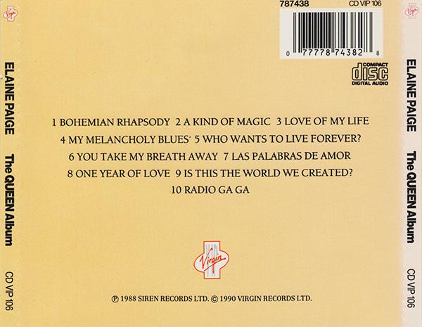 Elaine Paige - Queen Album - Cd