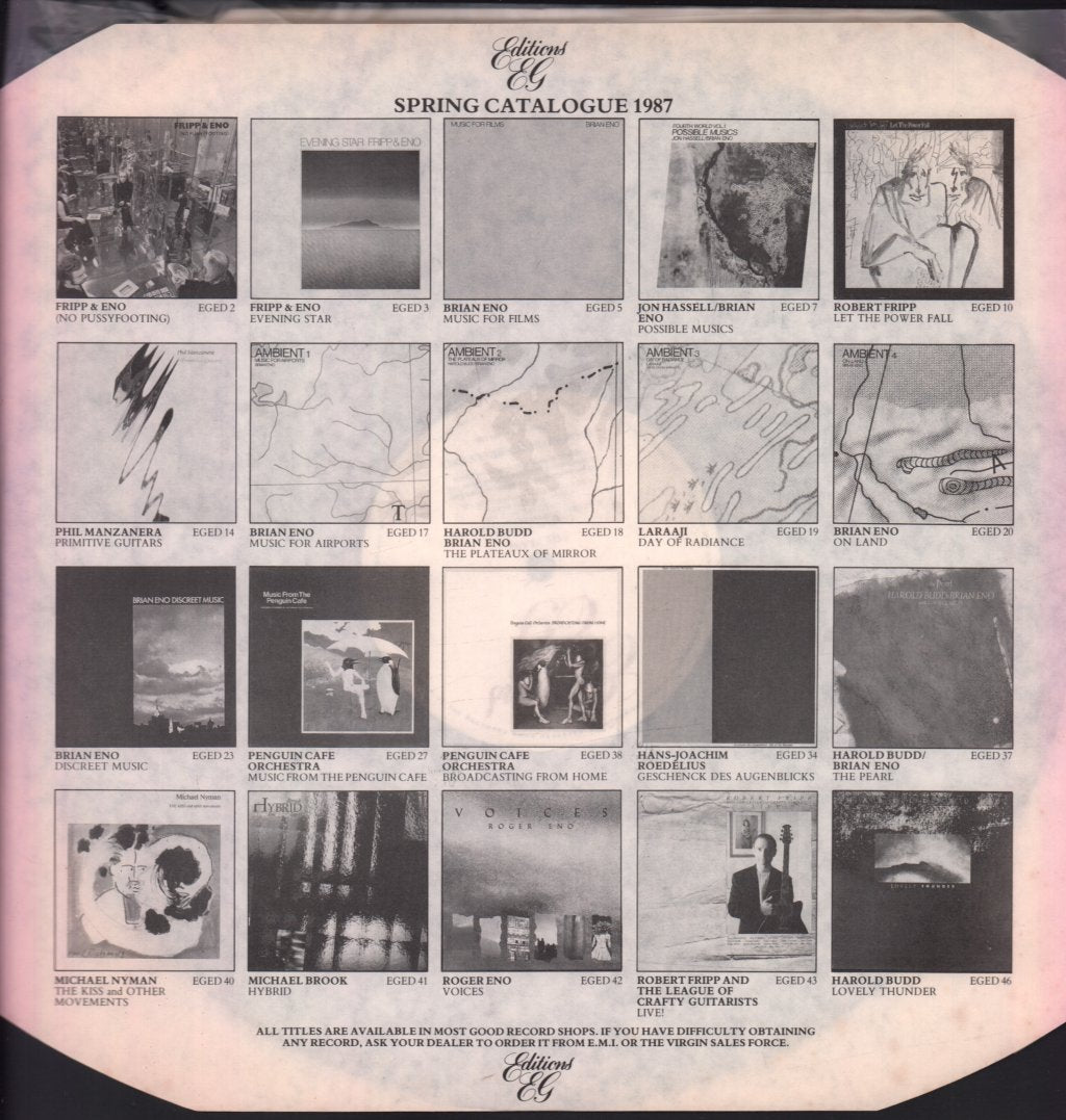 Harold Budd And Brian Eno - Pearl - Lp