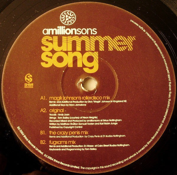 amillionsons - Summer Song - 12 Inch