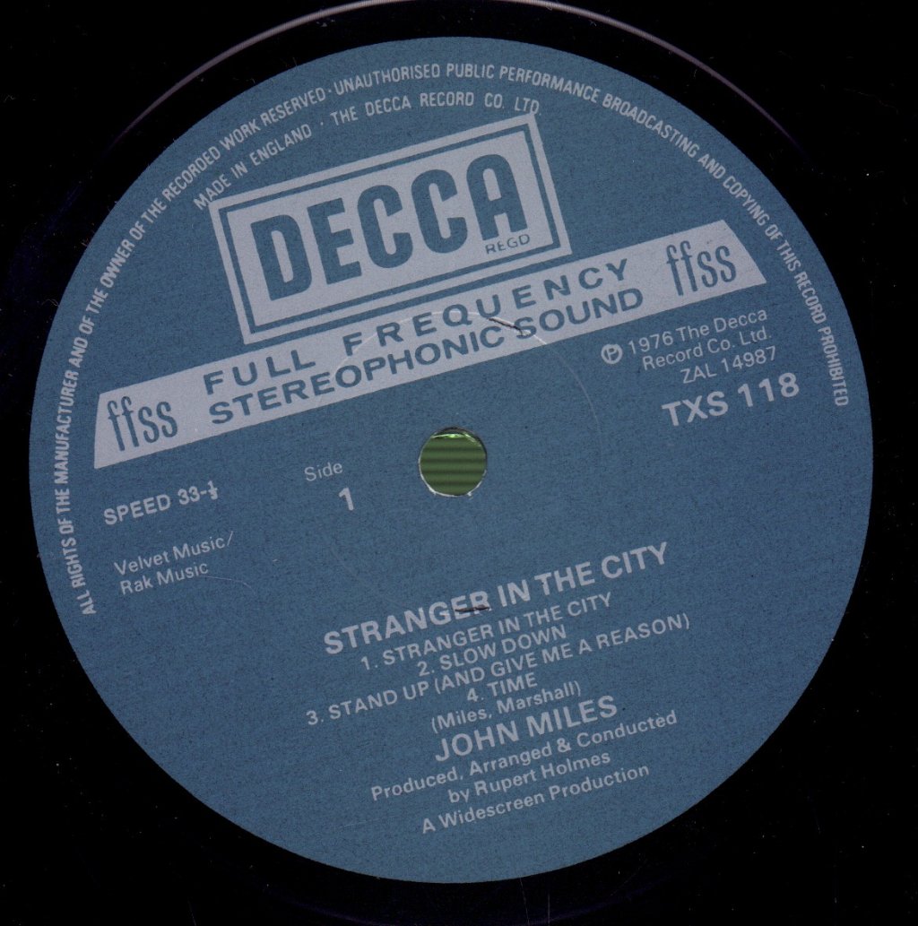 John Miles - Stranger In The City - Lp