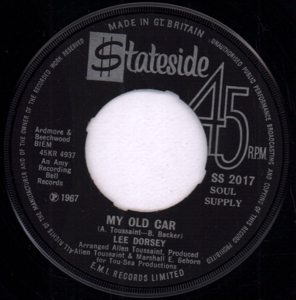 Lee Dorsey - My Old Car - 7 Inch