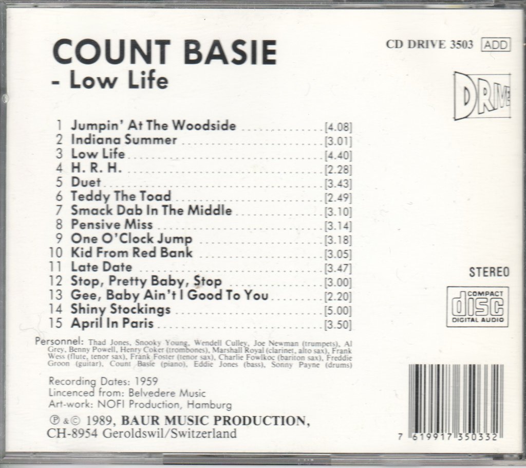 Count Basie - Low Life - Cd