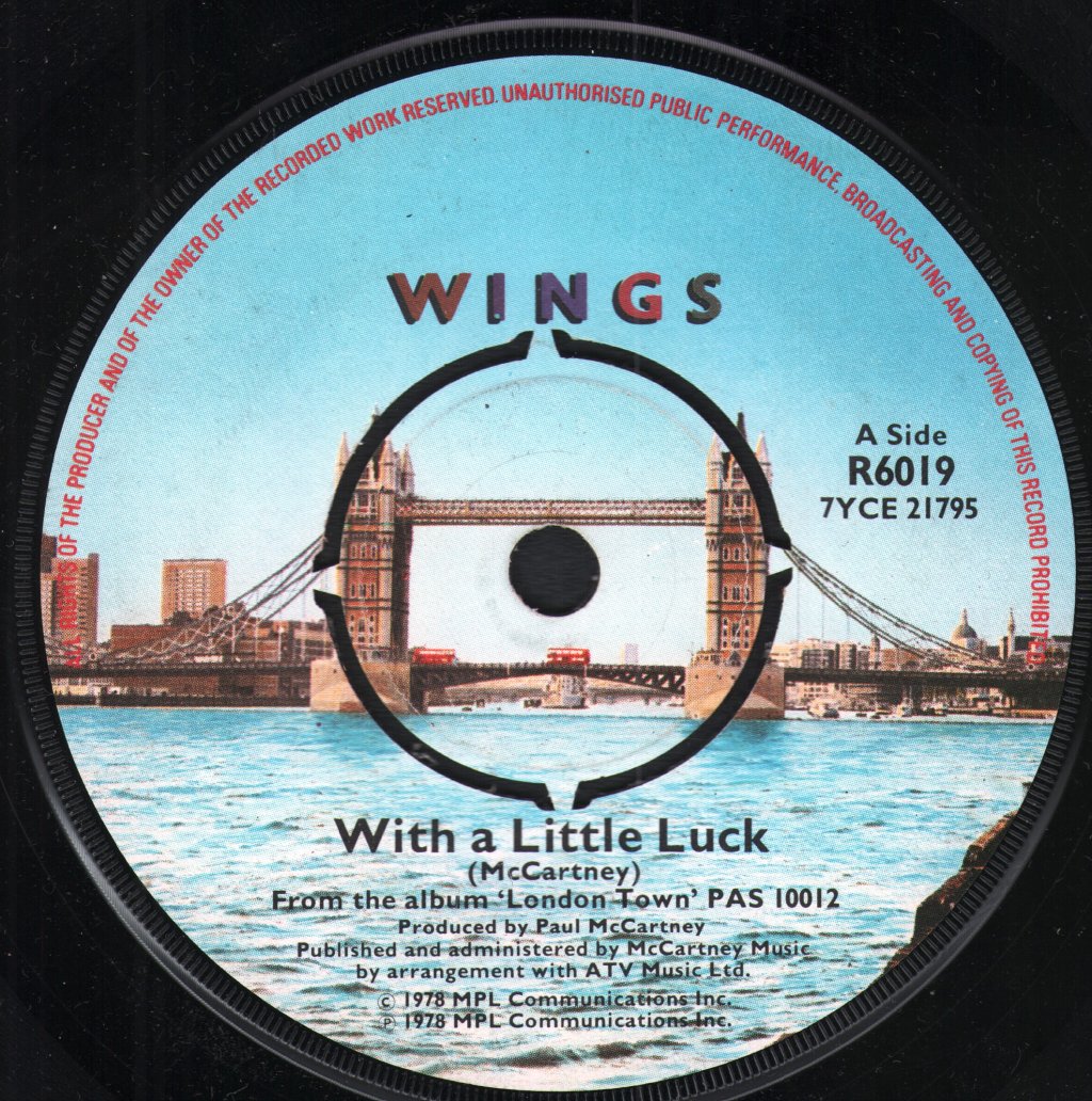 Wings (Paul McCartney's Group) - With A Little Luck - 7 Inch