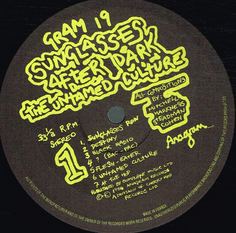 Sunglasses After Dark - Untamed Culture - Lp
