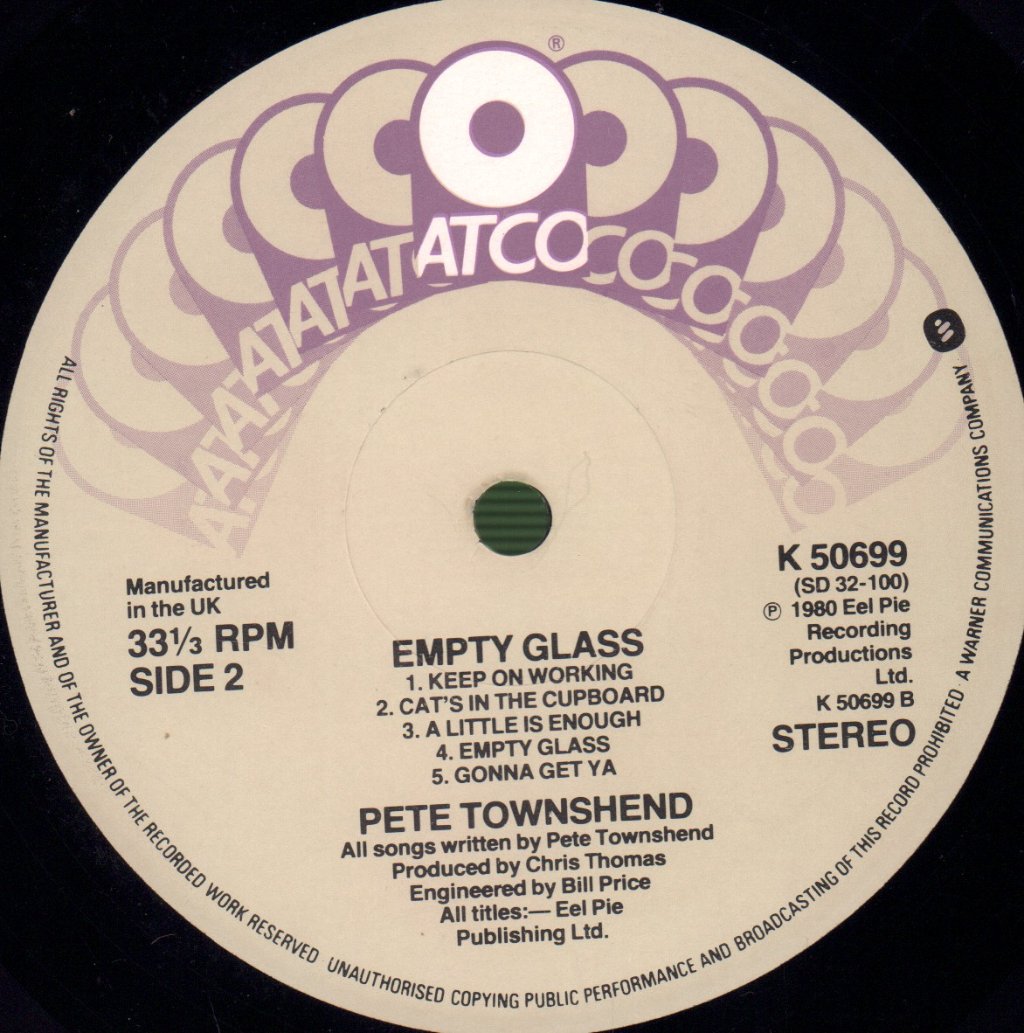 Pete Townshend - Empty Glass - Lp