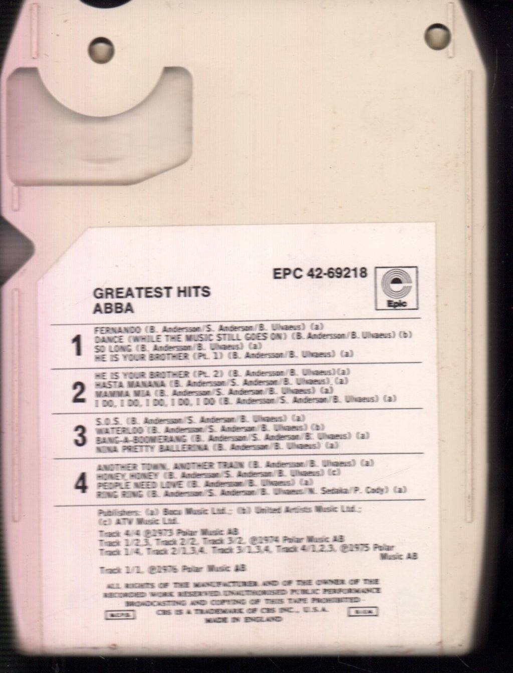 ABBA - Greatest Hits - 8 Track