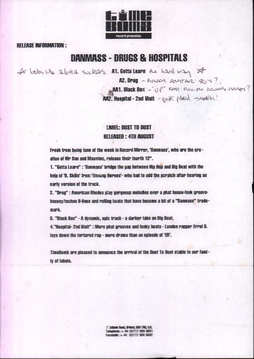 Danmass - Drugs & Hospitals - 12 Inch