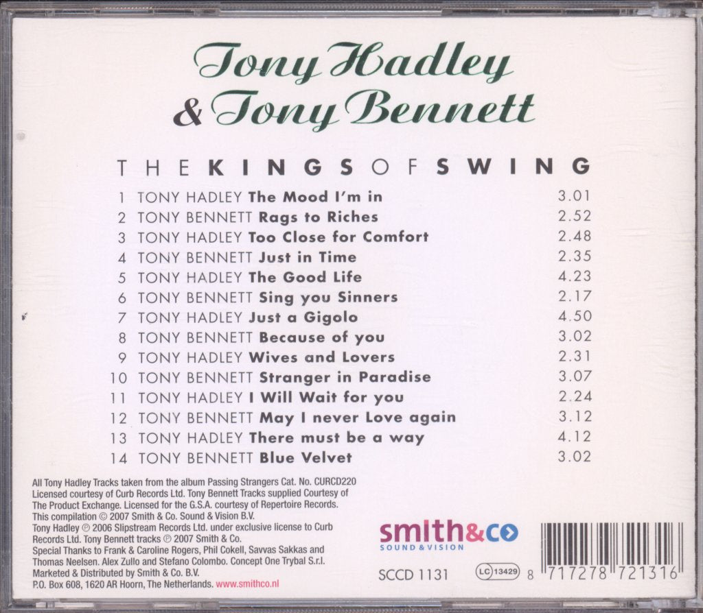 Tony Hadley And Tony Bennett - Kings Of Swing - Cd