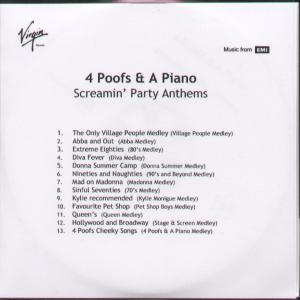 4 Poofs And A Piano - Screamin' Party Anthems - Cdr