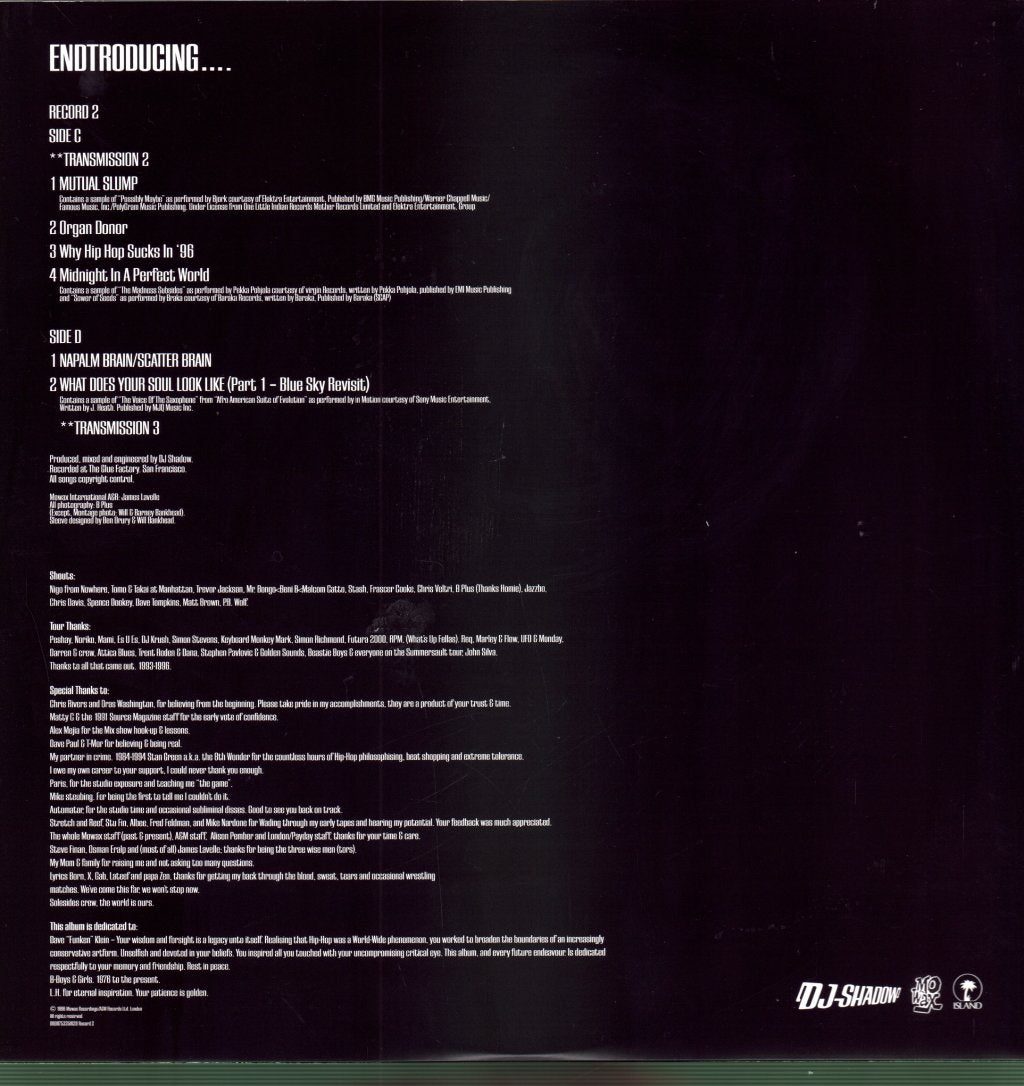 DJ Shadow - Endtroducing... - Double Lp