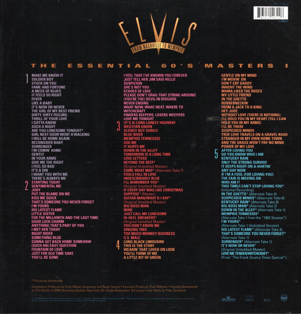 Elvis Presley - From Nashville To Memphis - The Essential 60's Masters I - Cd Box Set