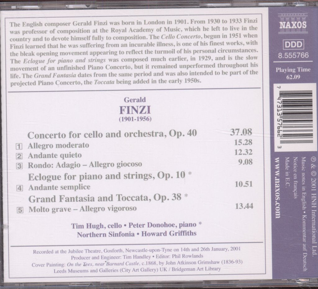 Northern Sinfonia, Howard Griffiths, Tim Hugh - Finzi - Cello Concerto / Grand Fantasia And Toccata For Piano And Orchestra / Eclogue For Piano And Strings - Cd