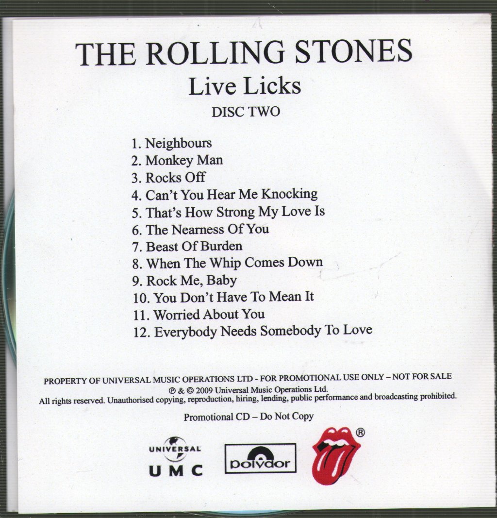 Rolling Stones - Live Licks - Double Cd