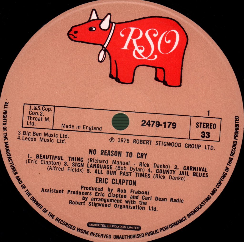 Eric Clapton - No Reason To Cry - Lp
