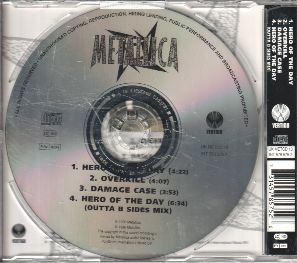 Metallica - Hero Of The Day - Cd