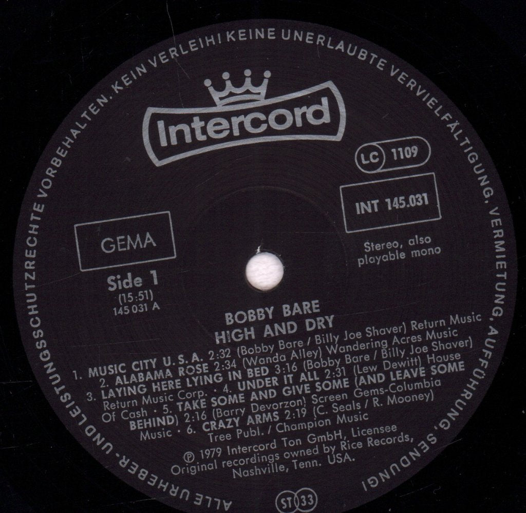 Bobby Bare - High And Dry - Lp